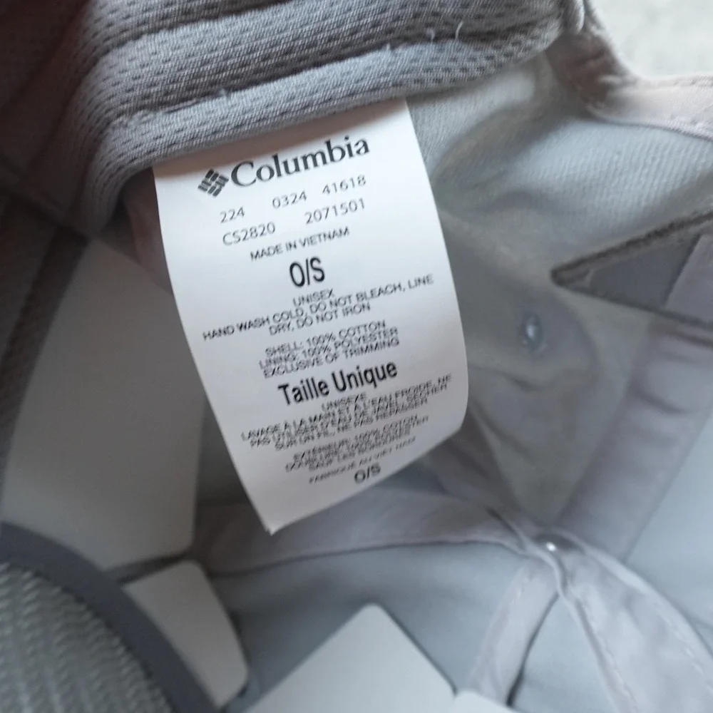 NEW Columbia PFG‎ Hat Cap Mens One Size Gray Adjustable Snap Back Rope Fishing